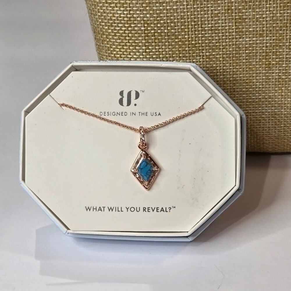 Bomb Party She Came to Slay Turquoise Magnesite Rose Gold Necklace RBP6789